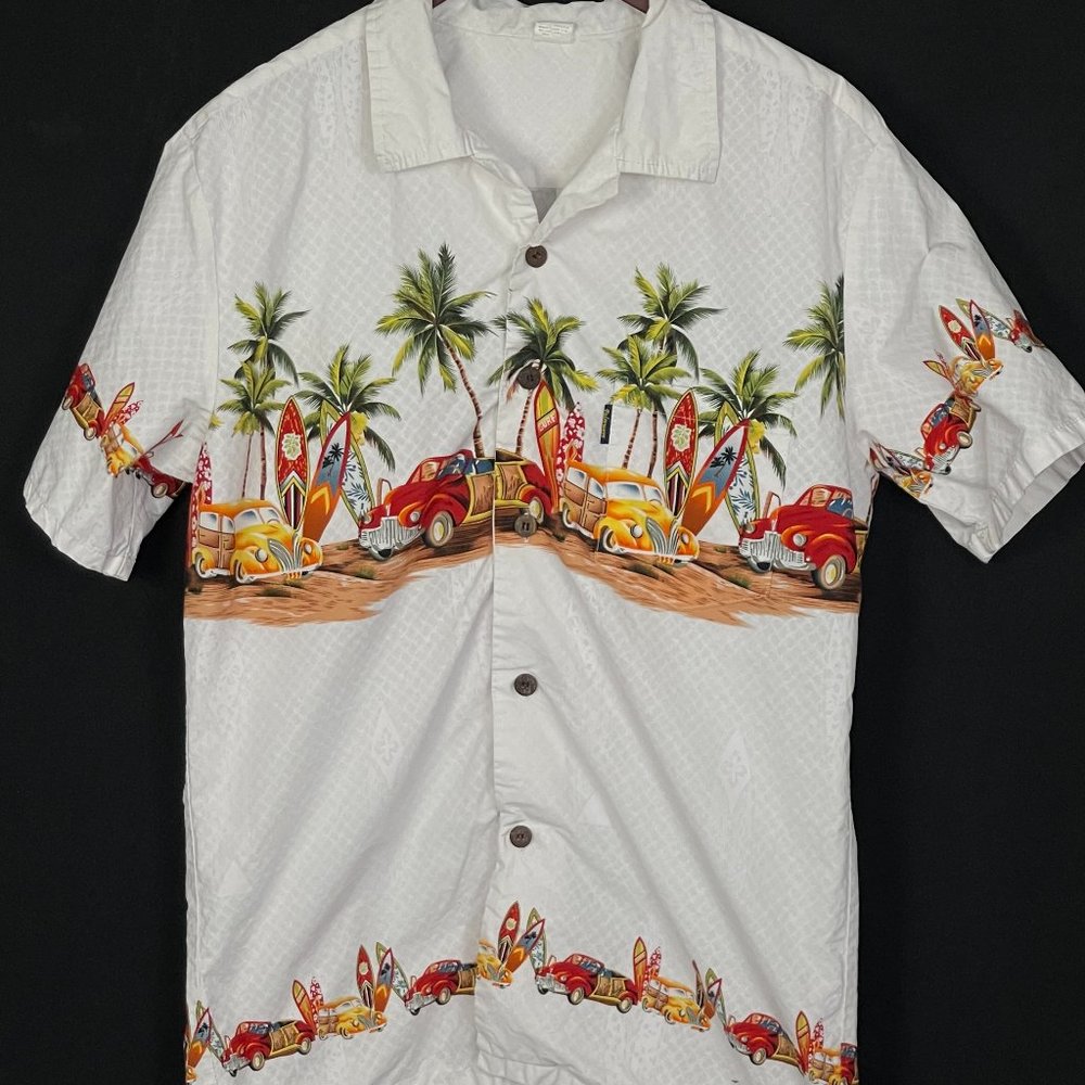 White Pamlwave Hawaiian shirt